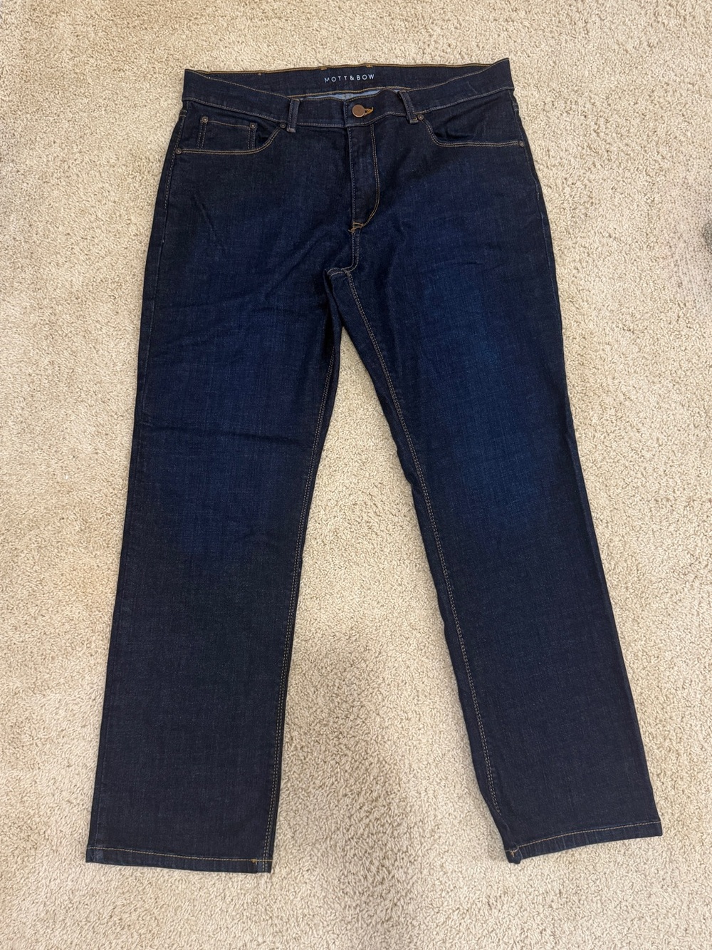Mott & Bow Men's Straight Jeans - Dark Indigo Blue